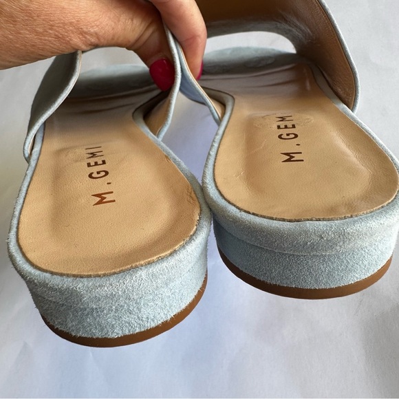 M. Gemi Womens Nuvola Pale Powder Blue Suede Mules Sandals Slip On Slides 39.5 9 - Picture 7 of 10